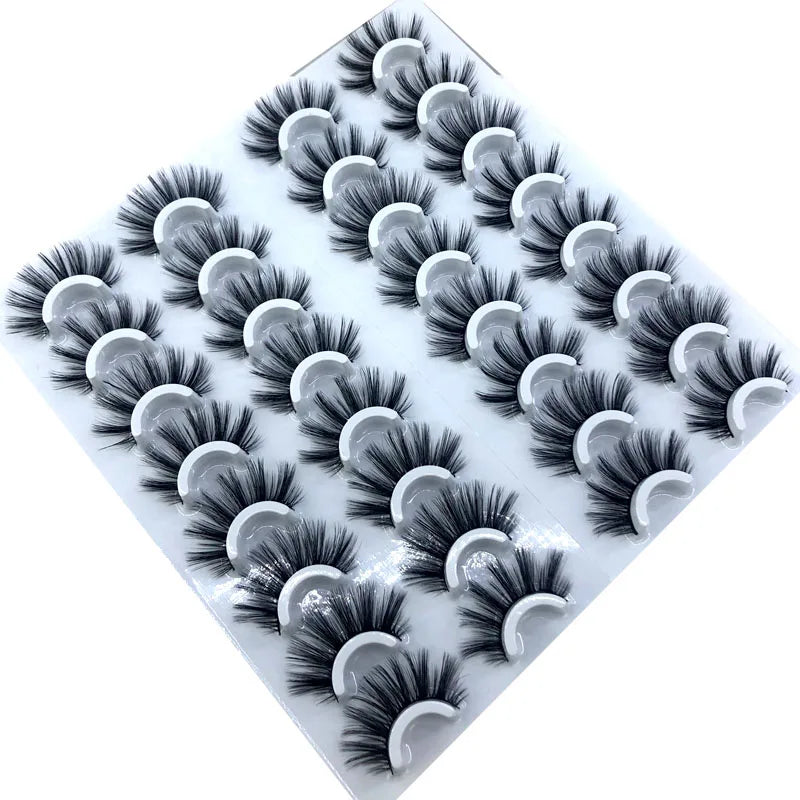 16 Pairs 3D Mink Lashes Natural False Eyelashes Dramatic Volume Fake Lashes Makeup Eyelash Extension Silk Eyelashes