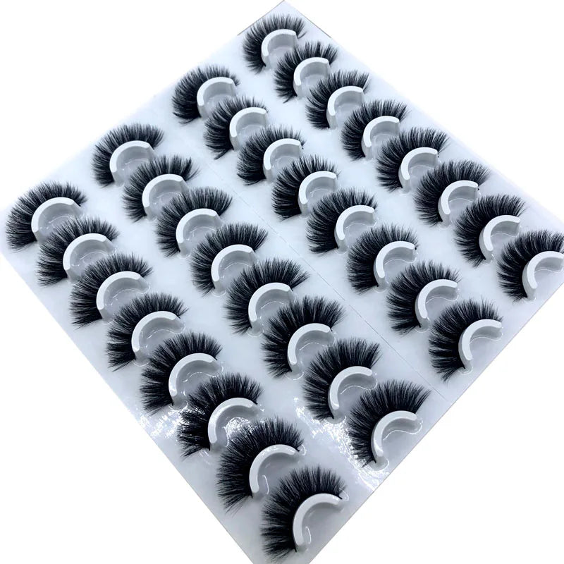 16 Pairs 3D Mink Lashes Natural False Eyelashes Dramatic Volume Fake Lashes Makeup Eyelash Extension Silk Eyelashes
