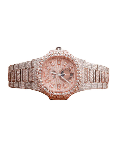 Top Best Quality Daily Strong Use Moissanite Round Cut Diamond Watch Full White Gold Dial Ready Stock Quartz Watches