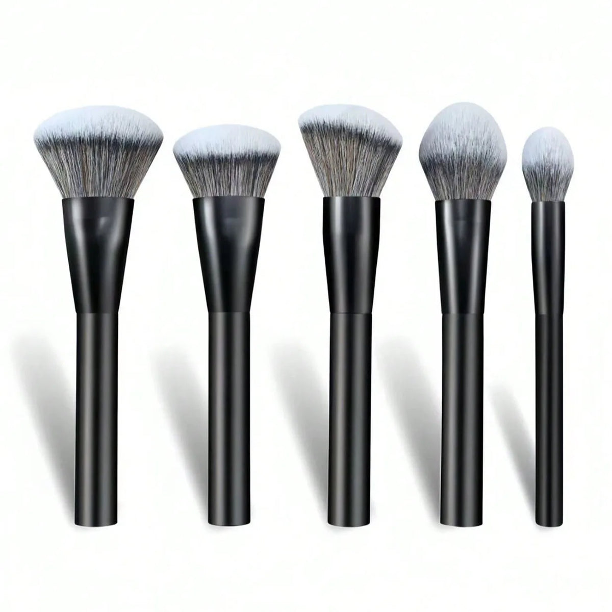 5-Piece Facial Makeup Brush Set: Foundation Brush, Loose Powder Brush, Blush Brush, Concealer Brush, Contour Brush, Blending Brush. High-End Makeup Brushes with Oil-Sprayed Handles for a Comfortable Feel. Professional-Grade M