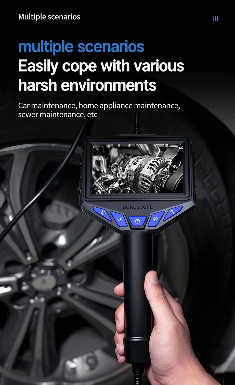 Endoscope Camera with Light, 8mm 1080P HD Borescope, IP67 Waterproof Snake Camera，Inspecting Walls, Automotive Engines, Pipes