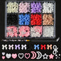 1 Box Pink White Series Bow Heart Nail Charms 3D Arcylic Nail Art Decorations Pearl 5-petal Flower Jewelry Manicure Accessories*