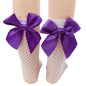 Baby Ankle High Lace Fishnet Vintage Short Socks Girl's Mesh Bow Fishnet Stockings Cute White Black Fashion Parent Child Socks