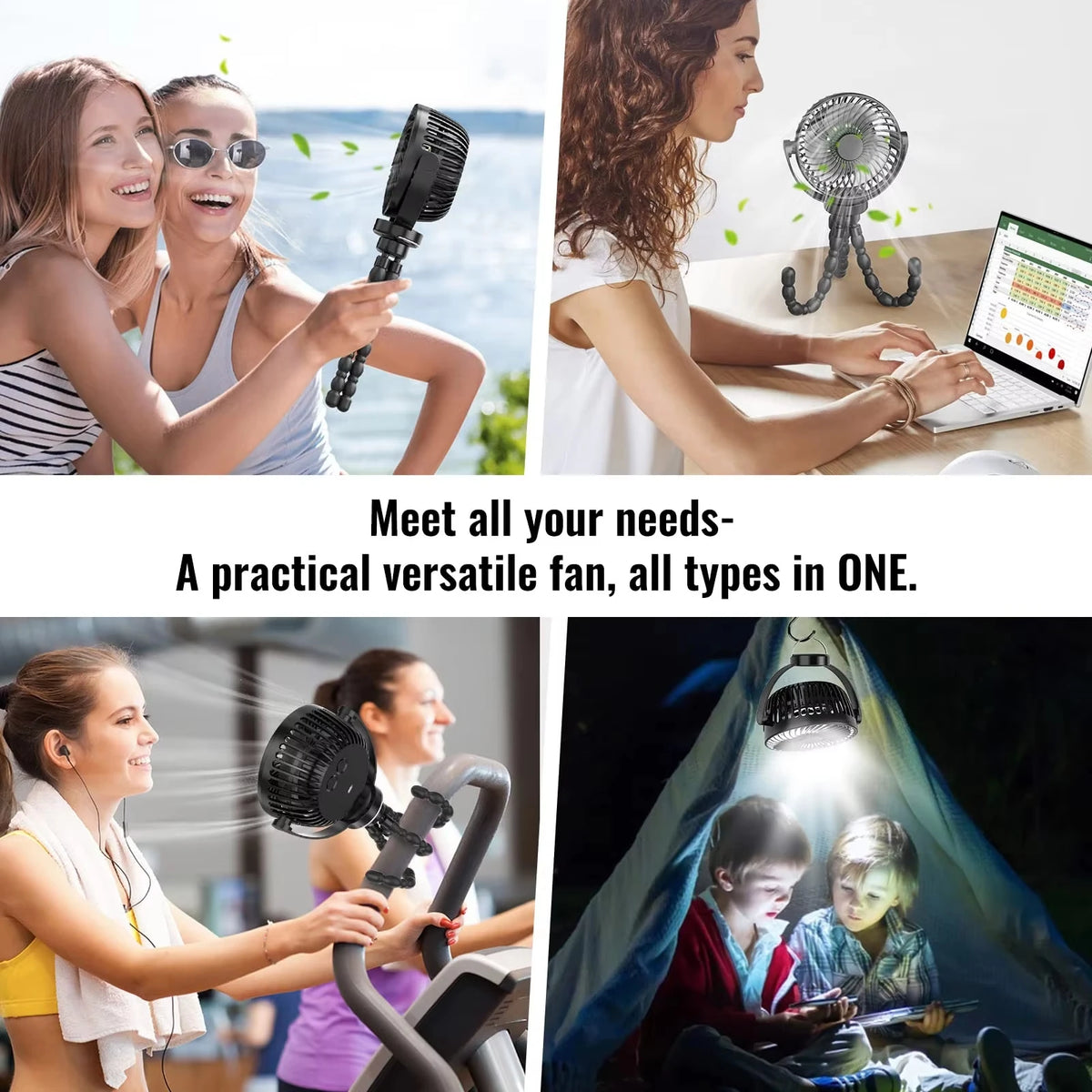 Fan for Cart Stroller Fan Portable Outdoor Fan Clip On for Baby 500mAh USB Rechargeable Handheld Electric Fan for Home 3 Speeds