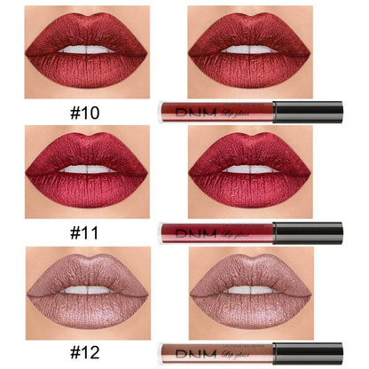 DNM 3PCS Liquid Lipstick Sets Waterproof Matte Black Blue Purple Blue Sexy Lip Gloss Long Lasting Nude Lip Tint Stain Makeup Kit