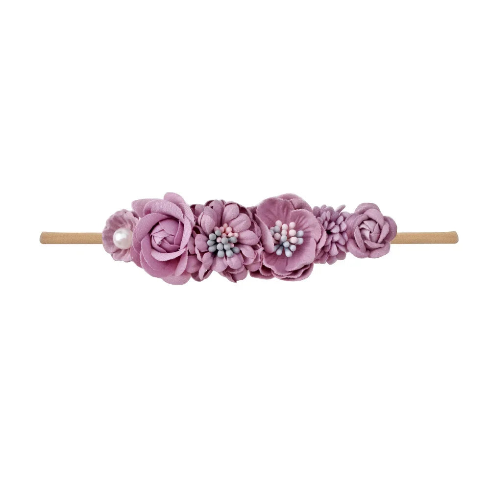 Beautiful Lovely Baby Flower Headbands Newborn Head Band for 0-12 Months Infant Headband Boutique Headwear High Elastic