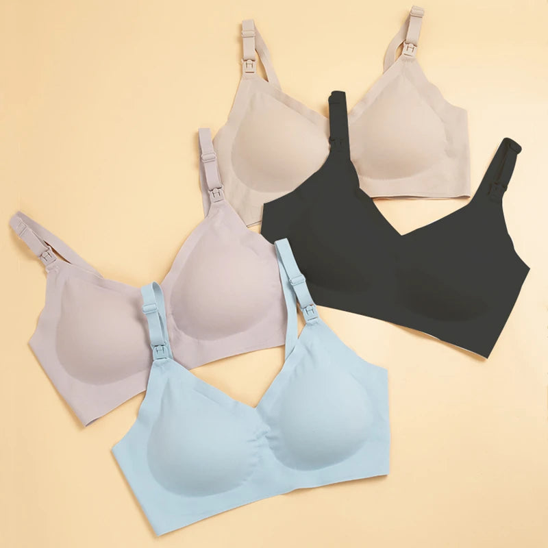 Comfortable Seamless Breast Feeding Bra Wire Free Nursing Bra Front Opening Maternity Special Breastfeeding Underwear Breathable