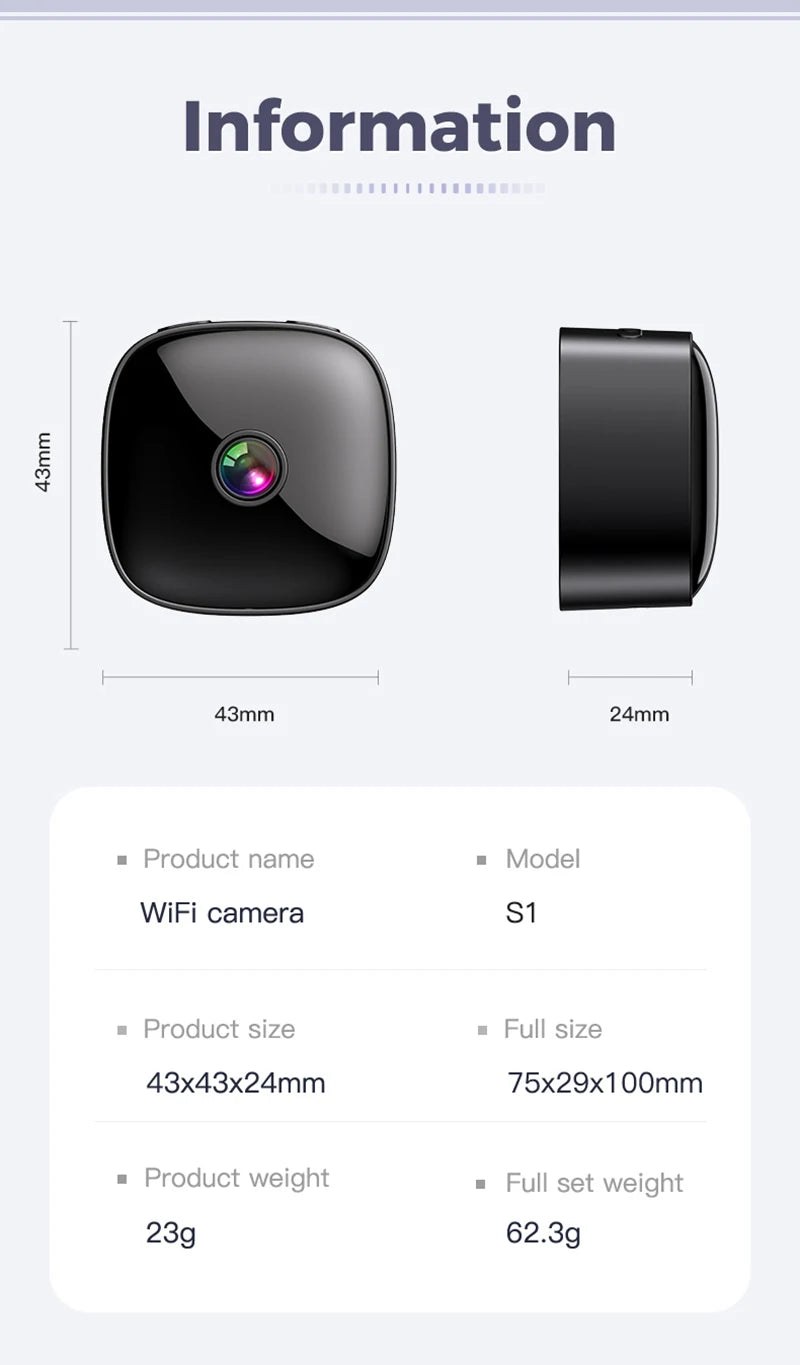 Lenovo Security Monitoring High Definition 8K Rotating WiFi Mini Camera No Need for Plug in Night Vision Smart Home 2026 New