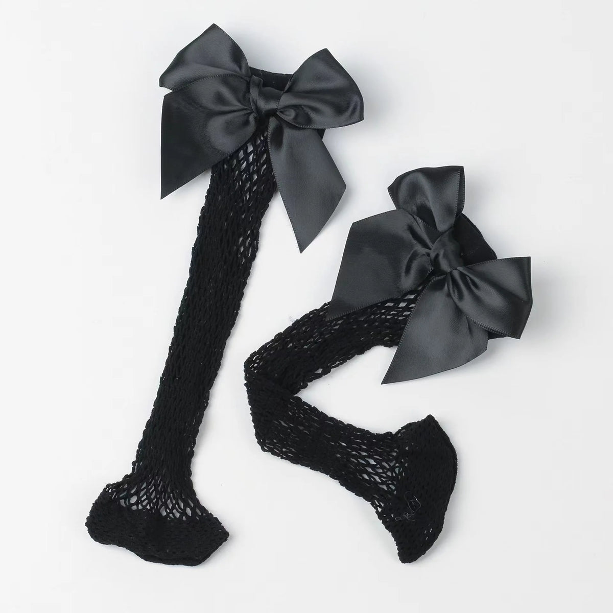 Baby Ankle High Lace Fishnet Vintage Short Socks Girl's Mesh Bow Fishnet Stockings Cute White Black Fashion Parent Child Socks