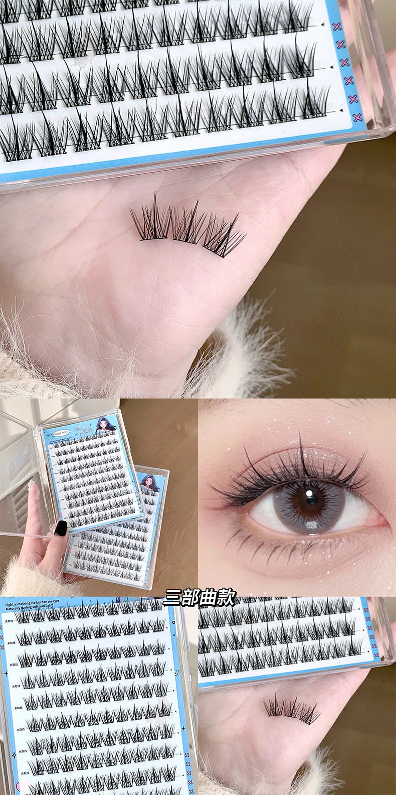 No-Glue False Eyelashes Easy 3-Step Application Natural Glue-free False Eyelashes DIY Lashes for Beginners with Sunflower Desig