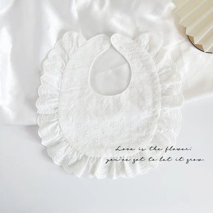 U-shaped Baby Cotton Bibs Waterproof Floral Baby Drooling Bibs Feeding Lace Saliva Towel Cloths Neck Wear Accessories