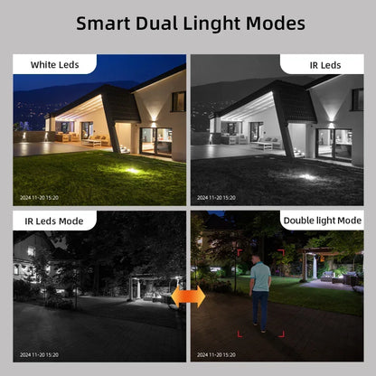 8MP Dual Lens WiFi PTZ Camera Outdoor Security Camera 4MP+4MP Wireless CCTV IP Camera Smart Home Surveillance Night Vision AI De
