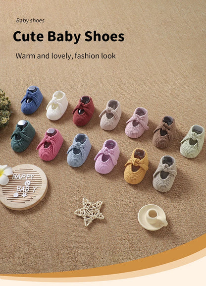 Newborn Baby Shoes Knitted Toddler Children First Bed Boots 0-18M Clothing Accessories Infant Boy Girl Footwear Fashion Shallow