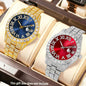 2-Piece Men's Luxury Watch Set - Classic Minimalist Large Dial Casual Versatile Quartz Watch Golden & Silvery Combination Set