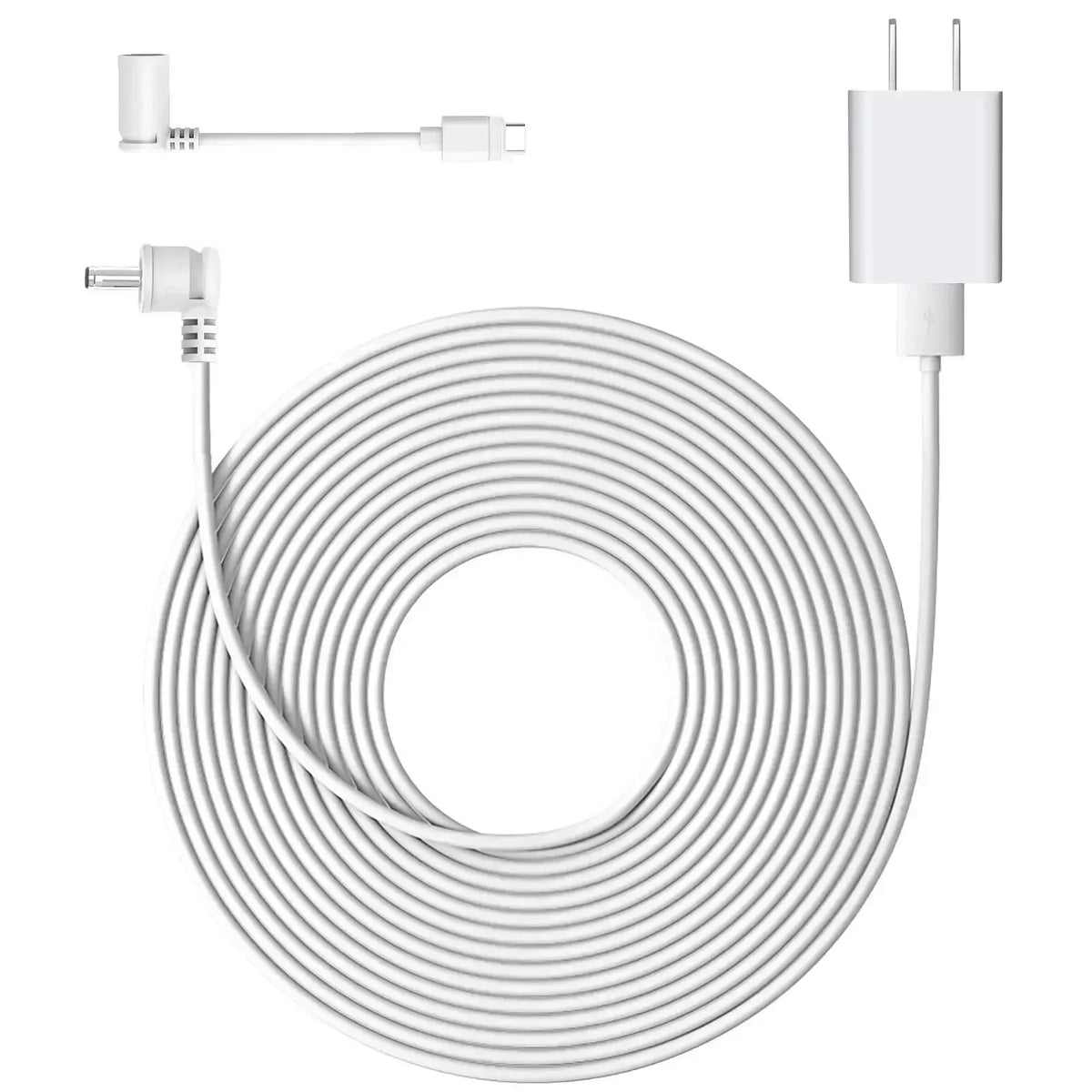 White 7.6M/25ft Weatherproof Outdoor Charging Cable for Ring Stick Up Cam Battery(3rd Gen)