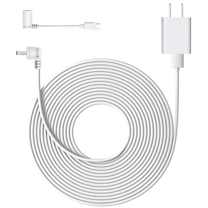 White 7.6M/25ft Weatherproof Outdoor Charging Cable for Ring Stick Up Cam Battery(3rd Gen)