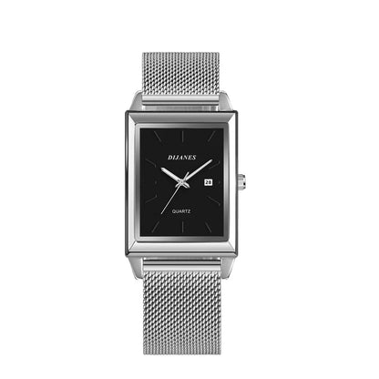 2 Piece/Set Fashion Casual Men's Watch Set Alloy Dial Strap Stylish Square Men's Watch with Date Display Ideal for Gift Giving