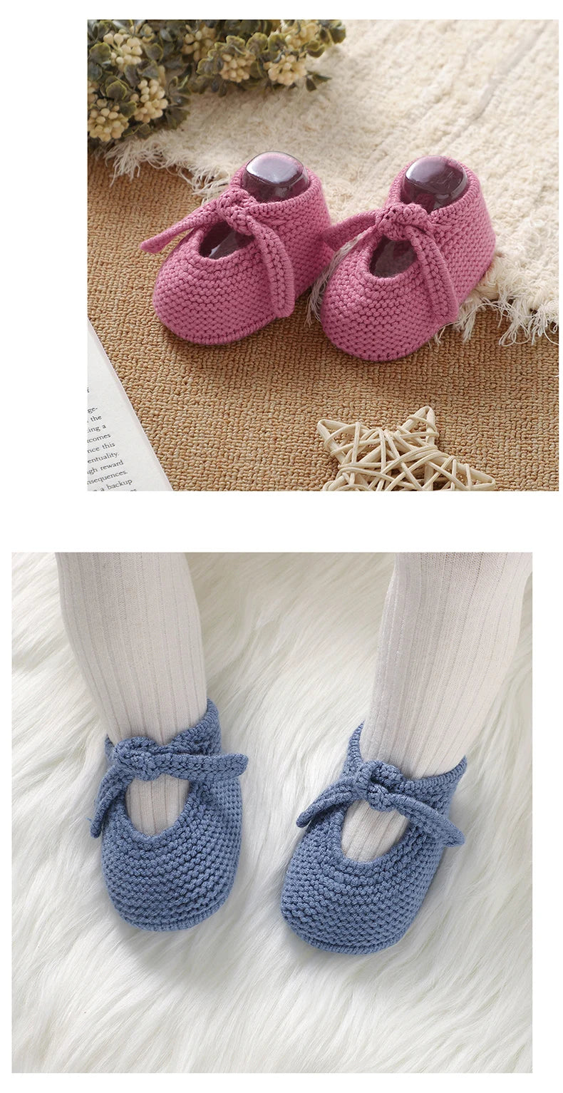 Newborn Baby Shoes Knitted Toddler Children First Bed Boots 0-18M Clothing Accessories Infant Boy Girl Footwear Fashion Shallow