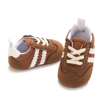 Baby Boys Girls Spring Autumn Shoes 0-1 Year First Walker Fashion Striped Rubber Soles Casual Sports Newborn
