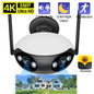 4K 8MP Dual Lens Wifi IP Camera Outdoor 180° Wide Viewing Angle Panoramic Security Surveillance Camera Wireless CCTV IP Cam P2P