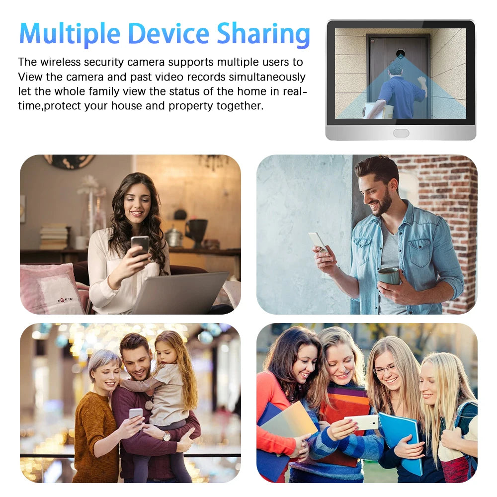 3MP Tuya Smart Security Outdoor House Door Video Eye With Camera Alexa PIR Motion Detect Wifi Peephole Door Camera For Home