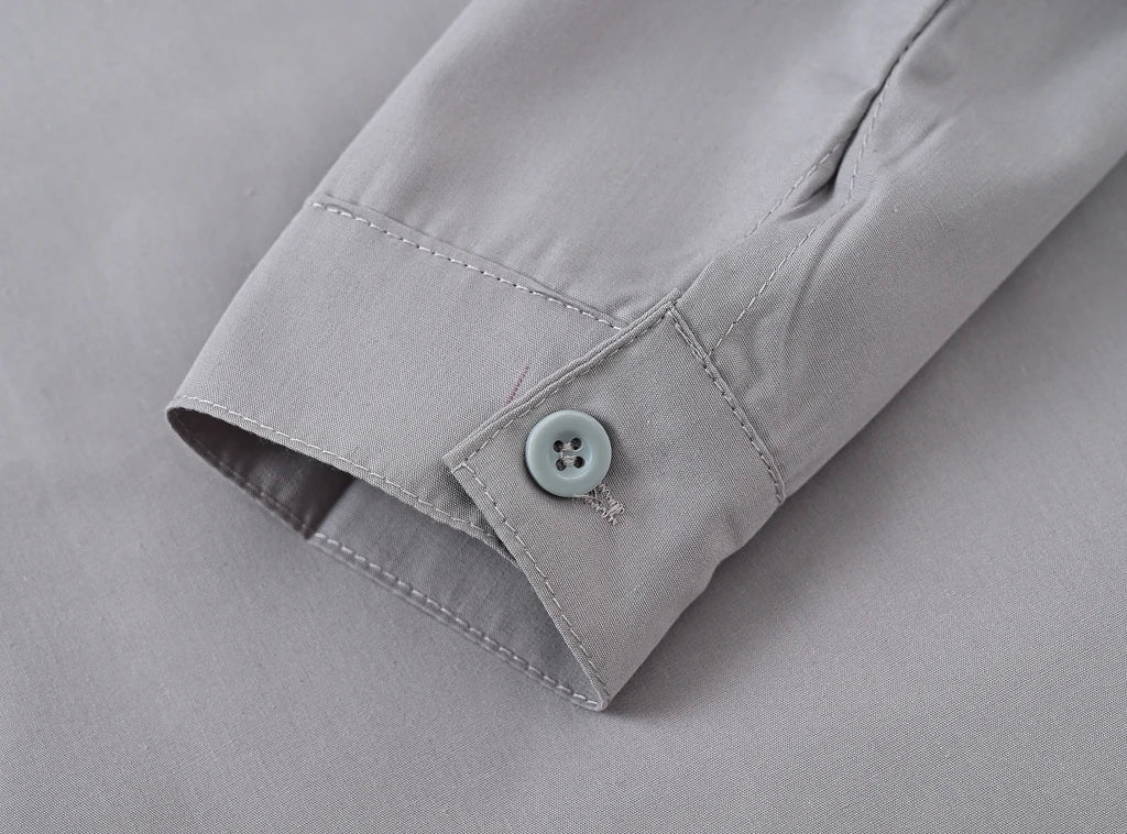 Children's Shirt in the Spring and Autumn New Boys and Girls Suit Collar Shirt Children's Pure Color Long Sleeve Shirt