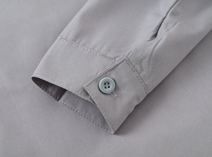 Children's Shirt in the Spring and Autumn New Boys and Girls Suit Collar Shirt Children's Pure Color Long Sleeve Shirt