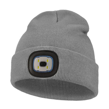 For Woman Cap Night Running Fishing Riding Sports Teenager Beanies Winter Men Beanie Hat with LED Light Rechargeable Knitted Hat