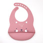 Customize Cartoon Animal Silicone Baby Bib with Name & Pattern Food-Grade Solid Feeding Bib DZ31