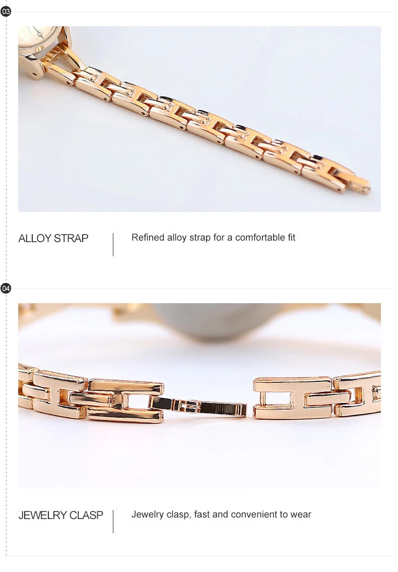 Bracelet Watch For Women Elegant Rose Gold Ladies Luxury Wristwatches Rhinestone Simple Fashion Female Quartz relogio feminino