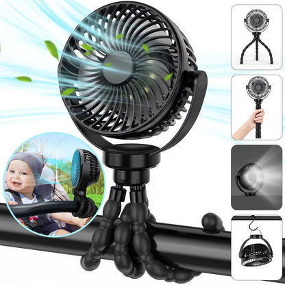 Fan for Cart Stroller Fan Portable Outdoor Fan Clip On for Baby 500mAh USB Rechargeable Handheld Electric Fan for Home 3 Speeds