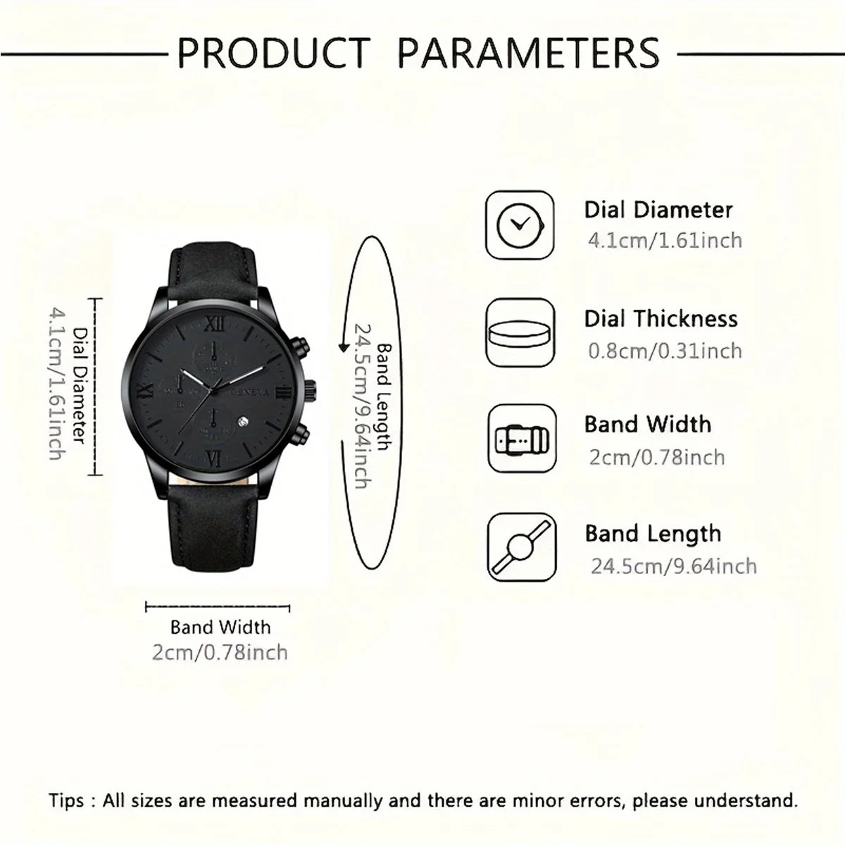 2 Pcs/set Men's Watch Wristwatch Set, Casual Sport Men's Watch Set, Quartz Pointer Date Watch Set for Holiday Gift Watches Set