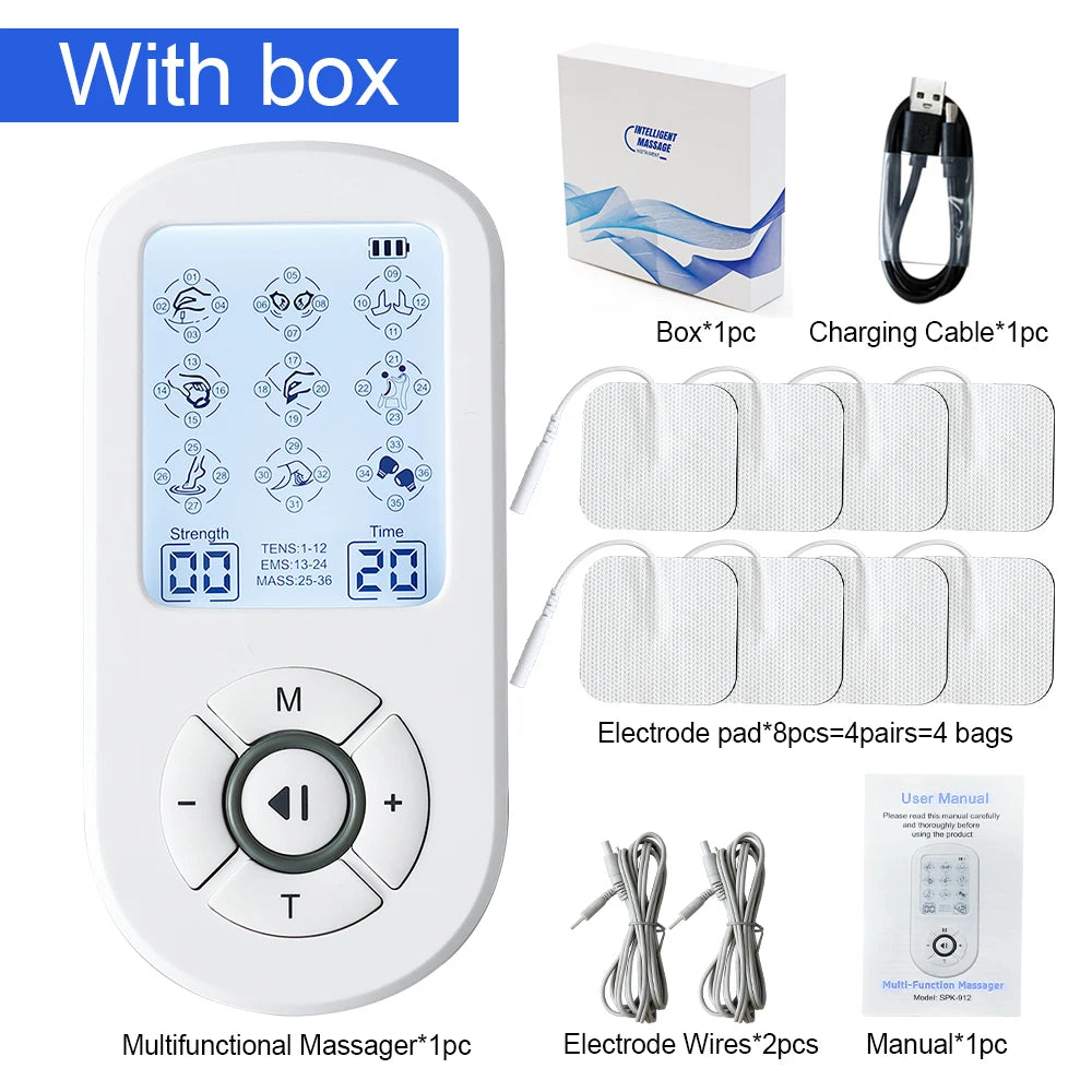 36Modes Electrical EMS Muscle Stimulator Tens Massage Digital Apparatus Pulse Slimming Acupuncture Full Body Relax Massager