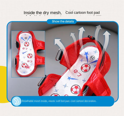 Children's Flashing Soft Sole Sandals Student LED Light-Up Shoes Boys and Girls Light-Up Sandals kids Glowing Beach Shoes
