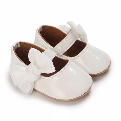 Toddler Girls' Fashionable Bowknot Princess Shoes, Comfortable Soft Mary Jane Flat Shoes Suitable For Parties And Various Activi