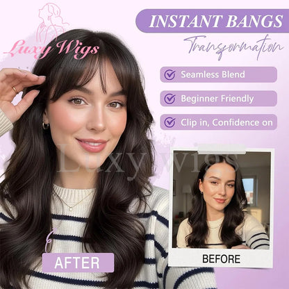 Blonde Human Hair Clip in Bangs Fringe with Temples Wispy Bangs French Bangs for Women Black Brown Gray Hair Bangs Daily Use