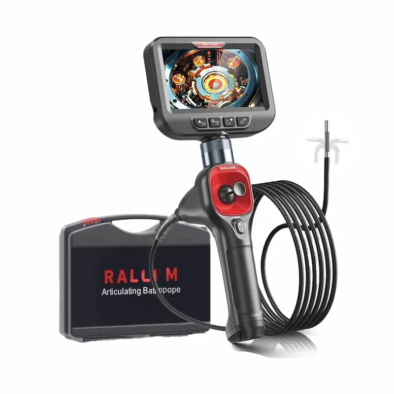 360° Articulating Borescope 6.2mm 4 Ways 3m Wires IPS Automotive Inspection Camera 6 Adjustable LED Lights