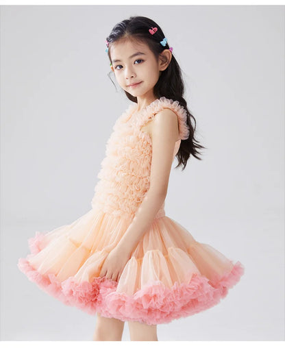Girls Tutu Dress for Girls Baby Ball Gown Princess Party Vestido Casual Ruffled Bubble Photography Dresses Children Clothes L017