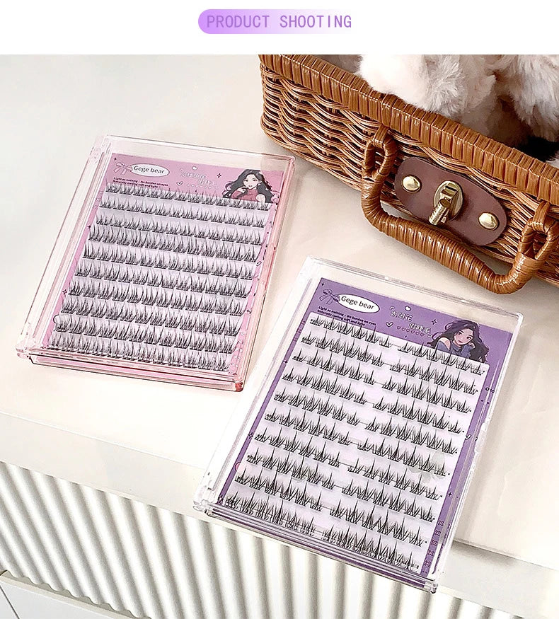 No-Glue False Eyelashes Easy 3-Step Application Natural Glue-free False Eyelashes DIY Lashes for Beginners with Sunflower Desig