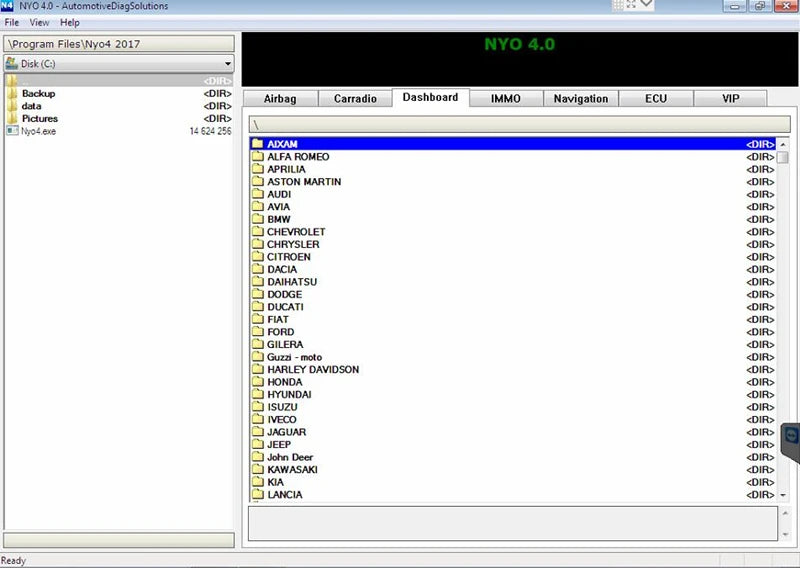 NEWEST Auto Repair Software 2017 NYO 4.0 Full Database Airbag+Carradio+Dashboard+IMMO+Navigation Install Video Guide