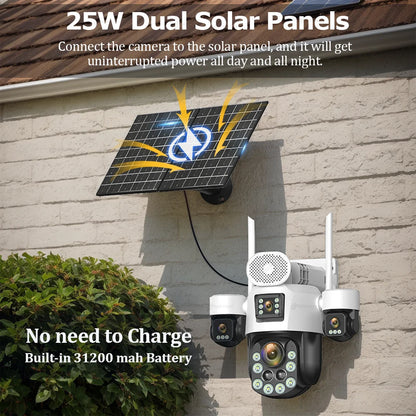 20MP AOV Solar Outdoor Surveillance Camera 4G SIM 7/24 Hours Recording 60X Optical Zoom Auto Track 31200mah Security PTZ Cameras