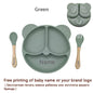 Feeding Set Silicone For Baby Sucker Bowl Dishes Plate For Kids Bear Plate Set Baby Tableware Children's Cup With Straw 8Pcs