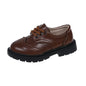 New All-match Black Brown Teenage Boy Dress Shoes 2024 Vintage Formal England Boys Wedding Party Shoes Boys Leather Shoes H06213