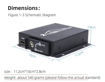 8MP AHD TVI DVR 2ch DVR Car Truck Vehicle Video Record Mobile DVR HDMI Output 2CH MINI CVBS with Remote Control