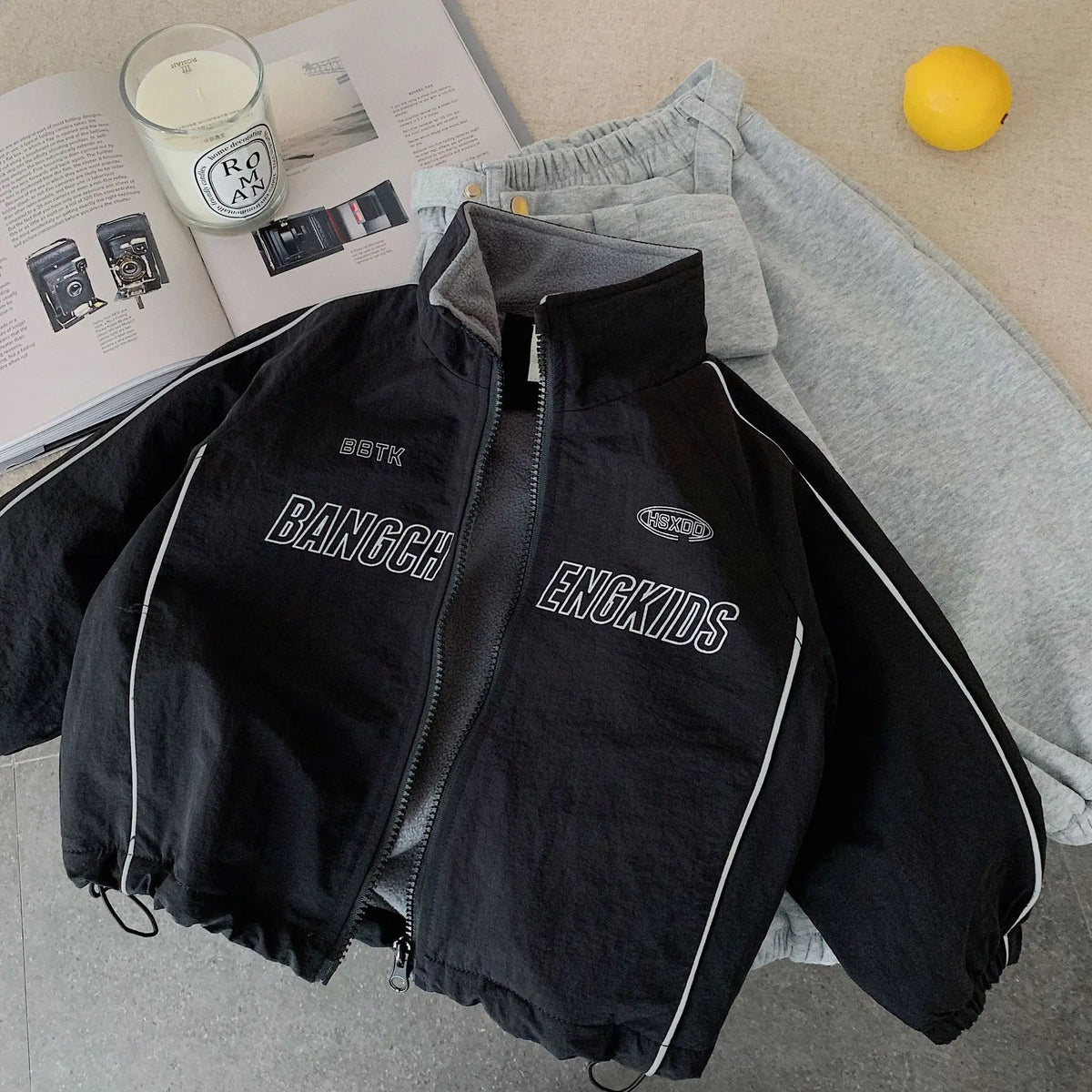Children's Jacket 2026 New Autumn Boys' and Girls' Cardrope Thickened Autumn Clothes No Padding Boys' Stylish Top Trendy Coat