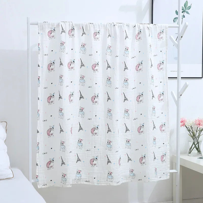 120cm*110cm Swaddle Blanket Baby Cotton Muslin Wrap Baby Blankets Newborn Swaddle Bedding