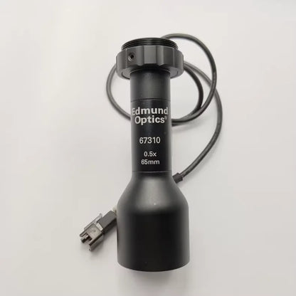 Edmund optics  telecentric lens coaxial 0.5X65mm with lgith source VL-CS2414W in good condition