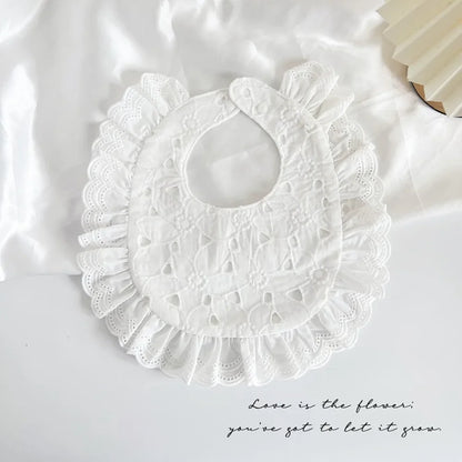 U-shaped Baby Cotton Bibs Waterproof Floral Baby Drooling Bibs Feeding Lace Saliva Towel Cloths Neck Wear Accessories