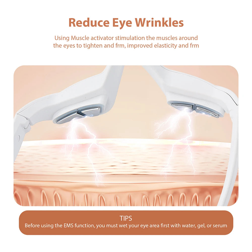 Red Light Eye Massager EMS Eye Care Device Eye Bags Dark Circles Fine Lines Relief Wireless Eye Beauty Machine for Home Travel