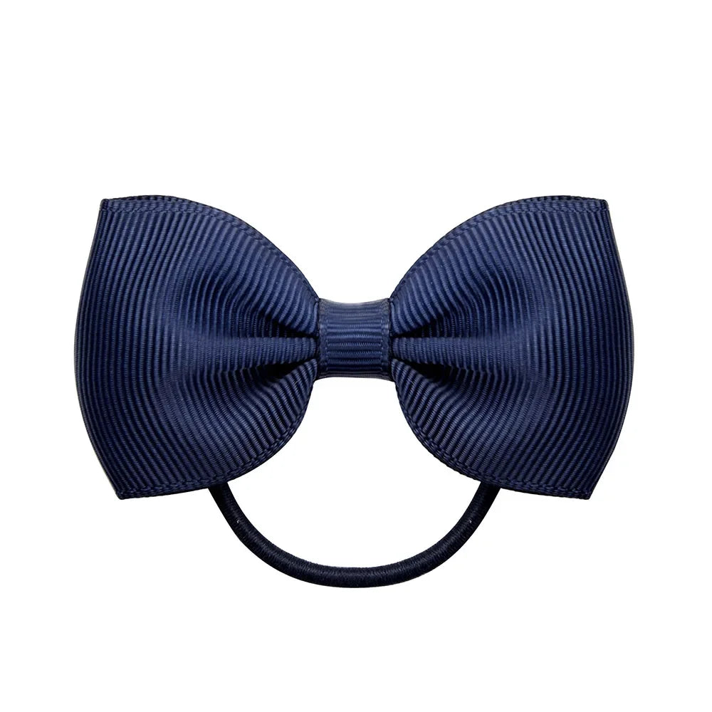 2.75 Inch Small Ribbon Bows With Elastic Hair Bands For Kids Girls Ponytail Solid Color Bowknot Hair Ropes Ties Hair Accessories